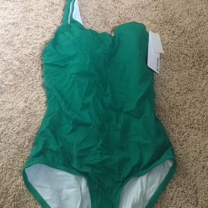 Green one strap swim suit